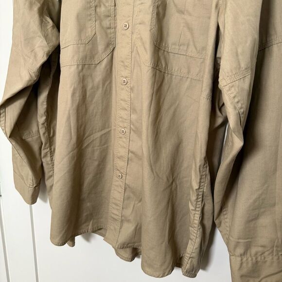 5.11 Tactical Shirt Mens Sz 2XL Reg Tan Long Sleeve Vented Utility Work Outdoor - Picture 3 of 10
